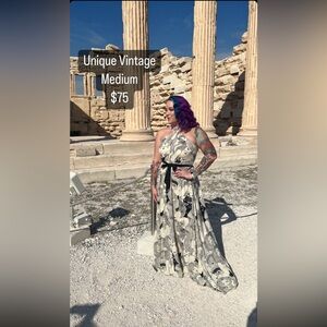 Unique vintage lady face maxi